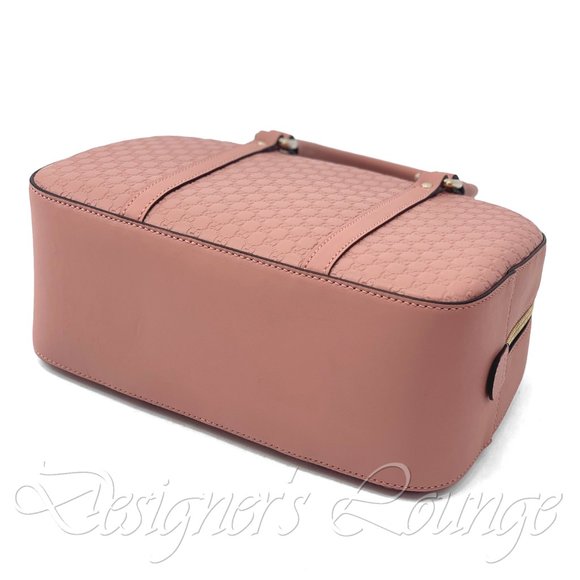 NEW GUCCI Micro GG Guccissima BREE Soft Pink Leather Medium Boston Bag $1,690 - Picture 12 of 16